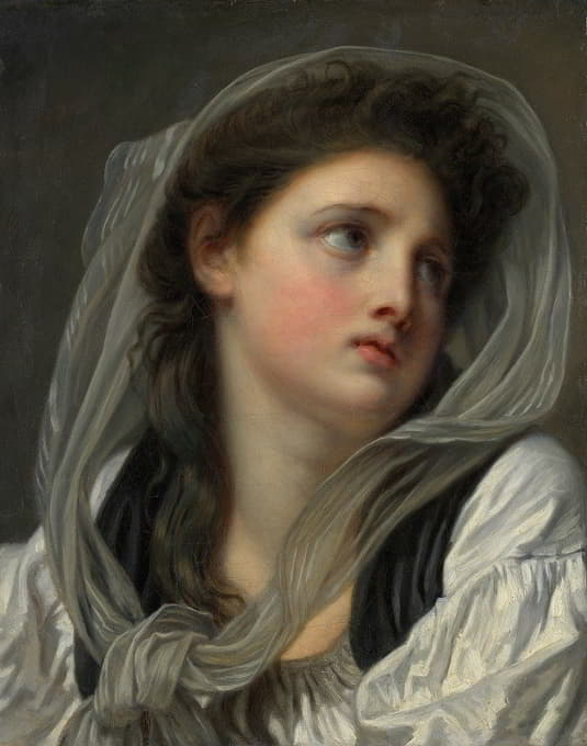 Jean-Baptiste Greuze - Head of a Young Woman possibly