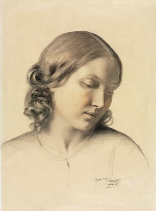 一位年轻女子的肖像，约1854-1858年