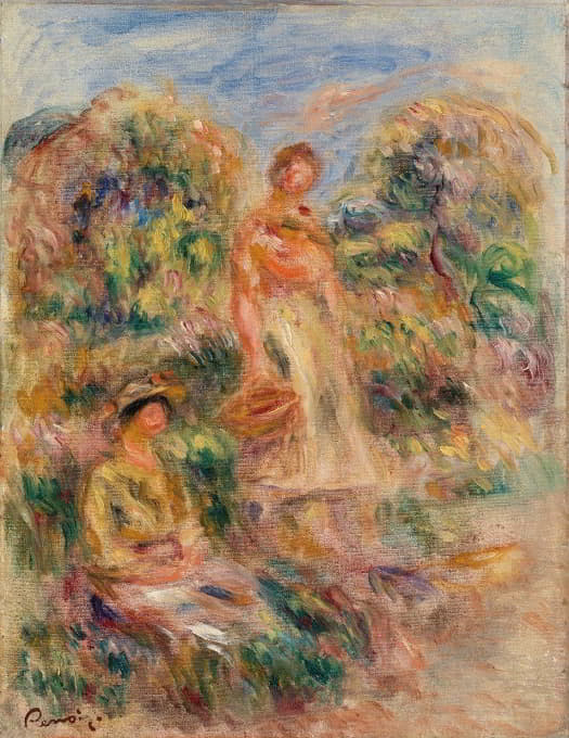 Pierre-Auguste Renoir - Standing Woman and Seated Woman in a Landscape (Une femme debout et une femme assise dans un paysage)