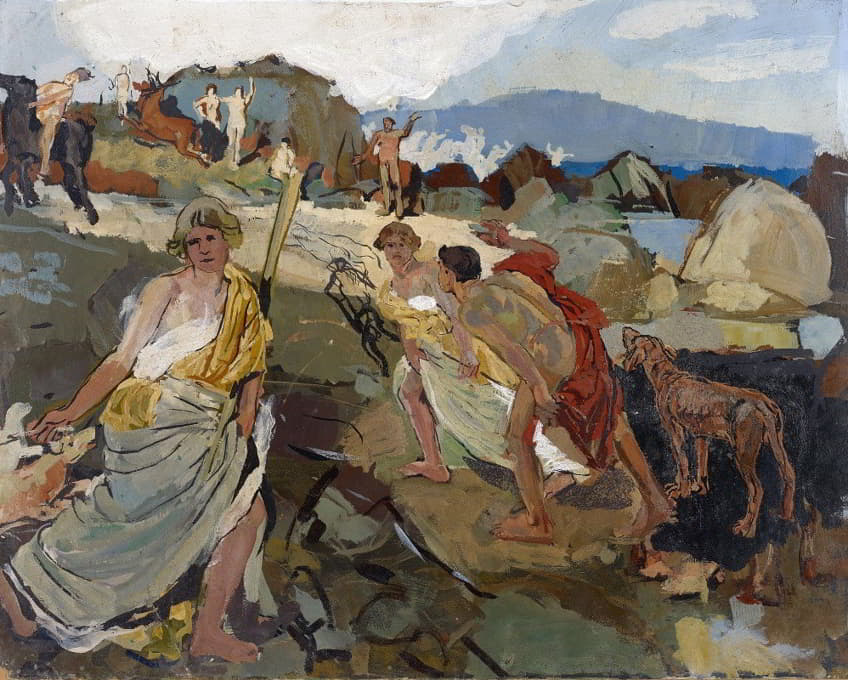 Carl Burckhardt - Amazons And Hunters At The Seaside