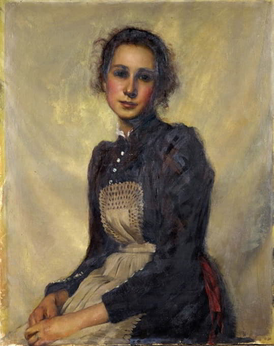 Hans (Johann) Ludwig Lendorff - Portrait Of Marguerite Lendorff, Sister Of The Artist