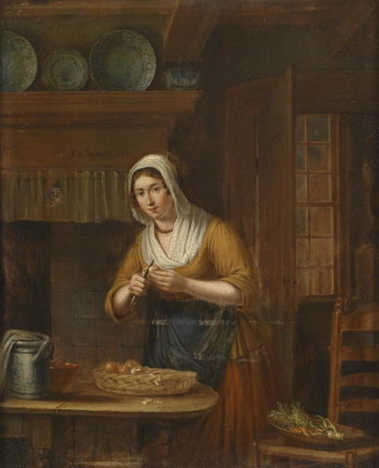 Elisabeth Alida Haanen - Beim Äpfelschälen in der Küche