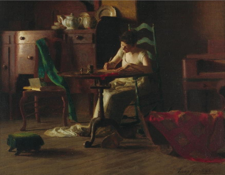 Thomas Pollock Anshutz - Woman writting on a table