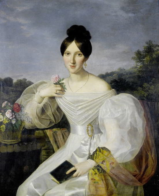 Ferdinand Georg Waldmüller (Workshop) - Lady In A White Dress