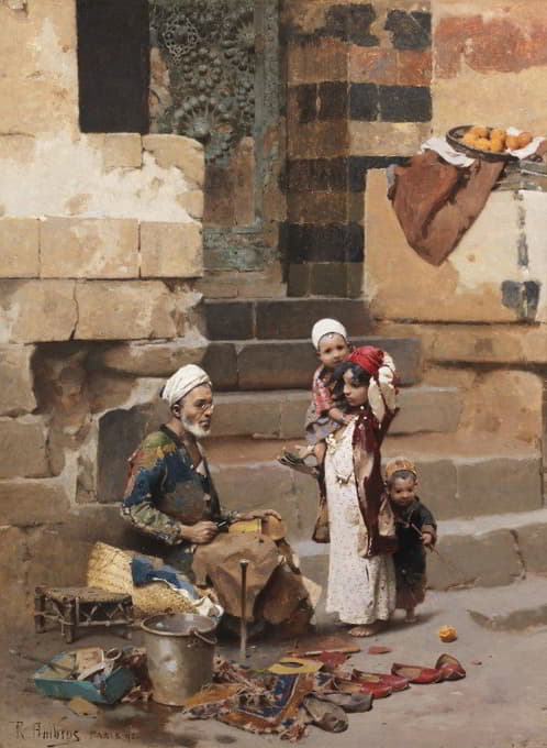 Raphael von Ambros - The Old Shoe Maker Cairo