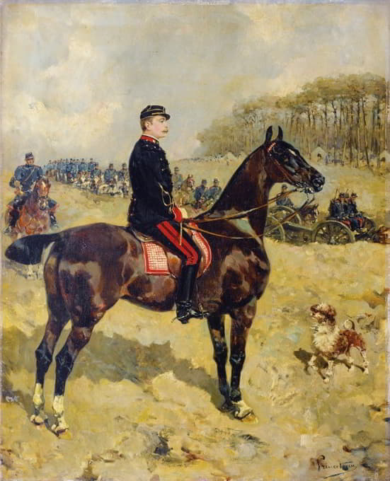 Pierre-Charles-Marie Princeteau - The Major Jules Tardiveau During An Inspection