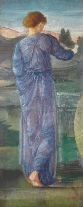 Sir Edward Coley Burne-Jones - A Female Figure In A Landscape