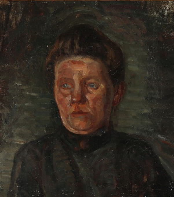 Albert Gottschalk - Portræt af en kvinde i sort