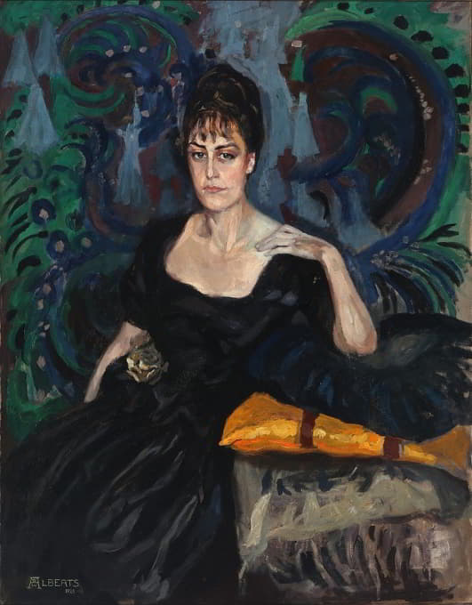 Dietrich Wilhelm Alberts - Portræt af siddende kvinde
