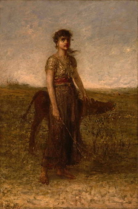 George Fuller - Girl and Calf (Led Through Meadows)