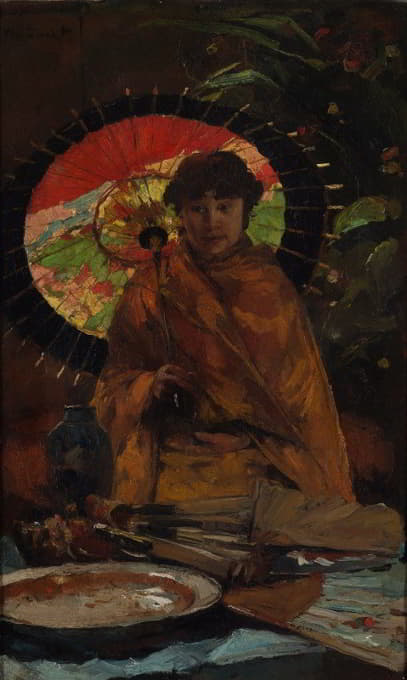 Willem de Zwart - Girl with Japanese parasol