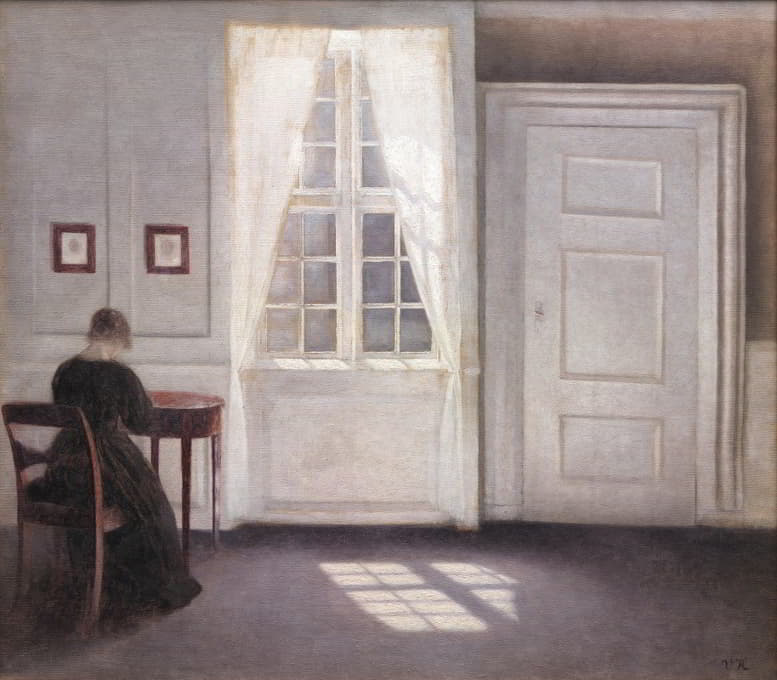 Vilhelm Hammershøi - Interior in Strandgade, Sunlight on the Floor