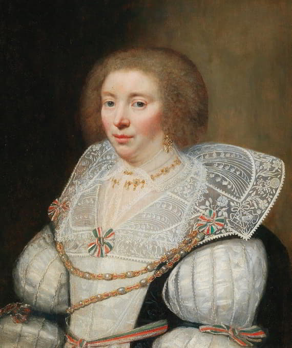 Cornelia Grijp的肖像，Grijp家族的纹章织在她的衣领上