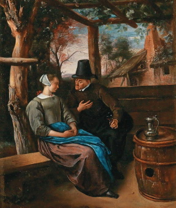 Jan Steen - A Suitor With A Young Woman