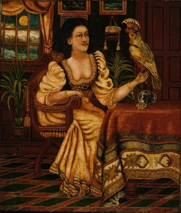 Peter Oliver Foss - Woman with Cockatoo