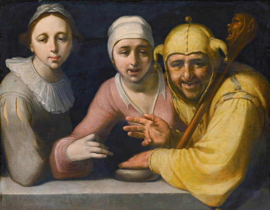 Cornelis Cornelisz Van Haarlem - A Fool With Two Women