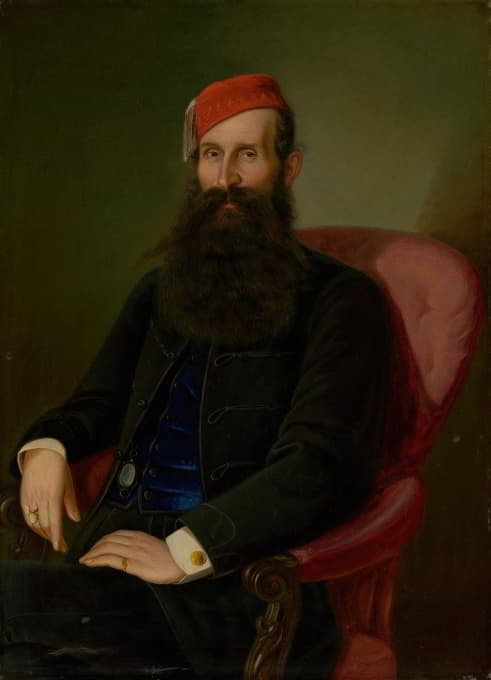 Peter Michal Bohúň - Portrait of a Man in a Fez (Portrait of Koloman Kubíny)
