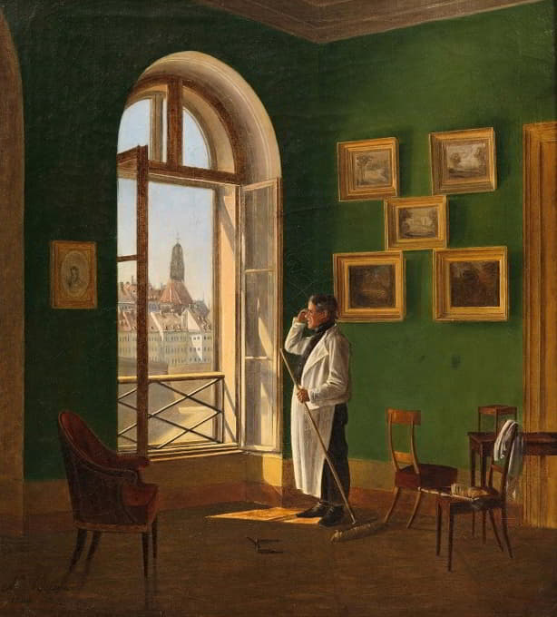 Nikolaus von Moreau - Blick aus einem Fenster des Dianabades auf Maria am Gestade