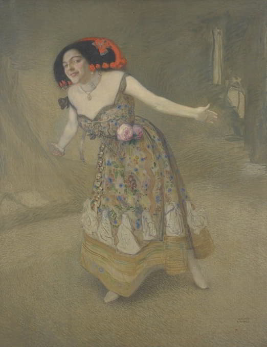 Sigmund Walter Hampel - Spanische Tänzerin (Porträt der Mlle E.)