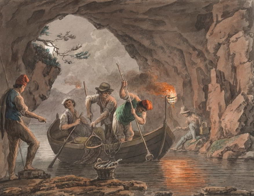 Anonymous - Night Fishing at the Entrance to a Cave