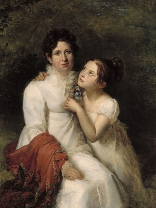 鲍昆夫人和她的侄女鲍昆小姐的肖像