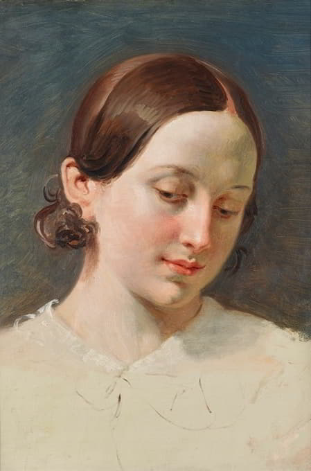 Johann Peter Krafft - Kopf eines Mädchens mit braunem Haar (Studie zu ‘Rüdiger und Angelica’)