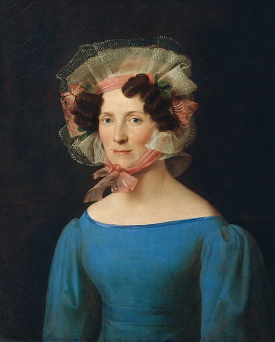Leopold Kupelwieser - Dame in blauem Kleid
