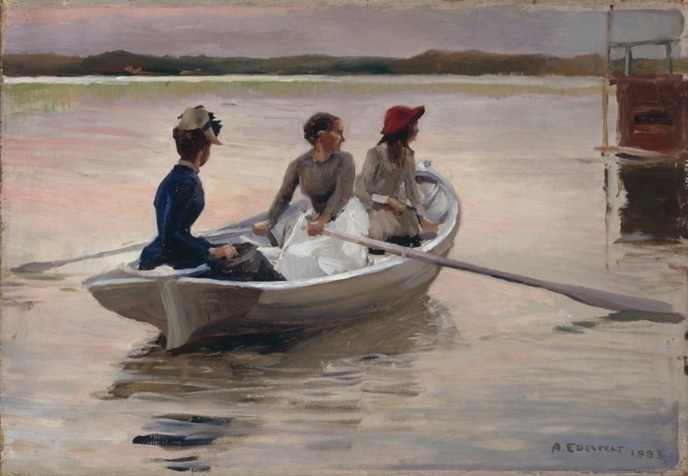 Albert Edelfelt - Girls in a Rowing Boat (Summer in the Archipelago)