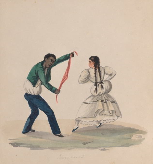 Francisco Fierro - A man and woman dancing the Zamacueca