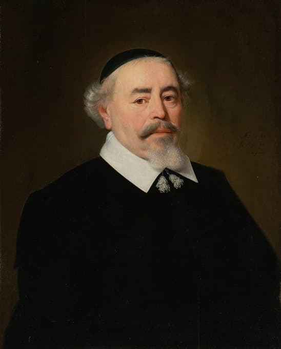 一个戴着头巾的胡子男人的肖像，据说是多德雷赫特市长