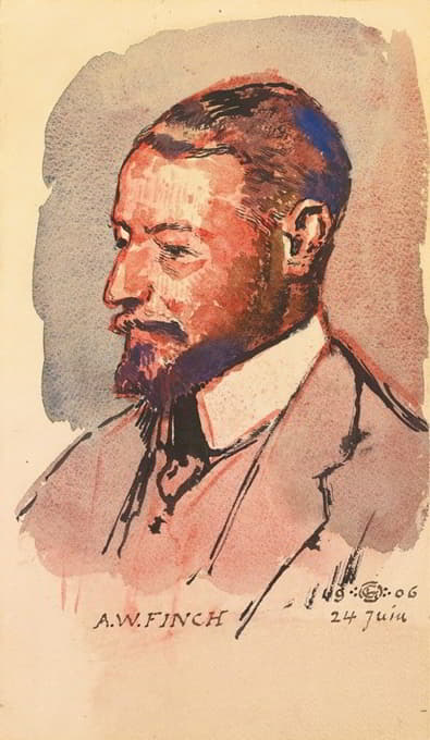 艺术家阿尔弗雷德·威廉·芬奇肖像（1854-1930）