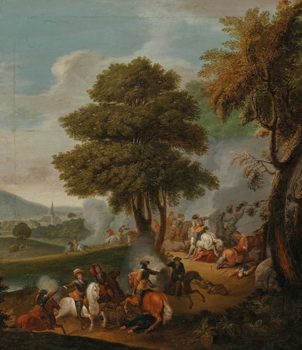 Georg Philipp Rugendas - A cavalry skirmish