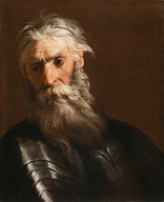 Johann Heinrich Schönfeld - A bearded man in armor