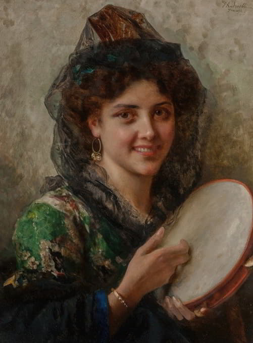 Federico Andreotti - Girl with a tambourine