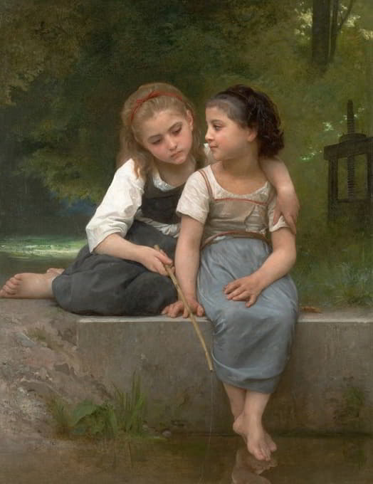 William-Adolphe Bouguereau - Fishing For Frogs