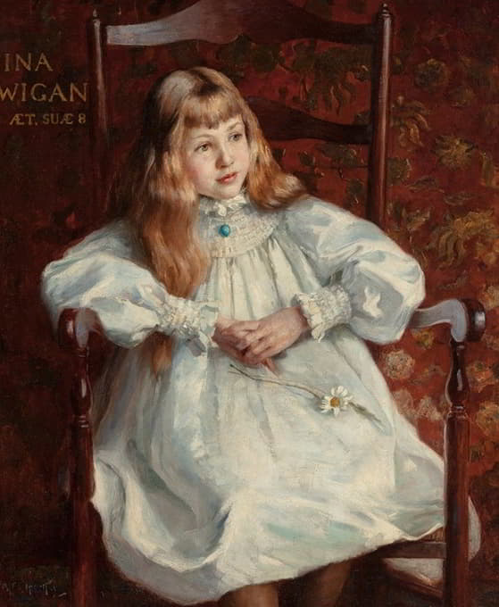 Alfred Hartley - Portrait of Ina Wigan, age eight