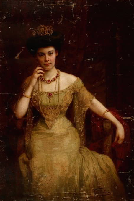 石勒苏益格-荷尔斯泰因（1858-1921）的奥古斯塔·维多利亚肖像，威廉二世（1859-1941）的妻子，普鲁士国王和皇帝