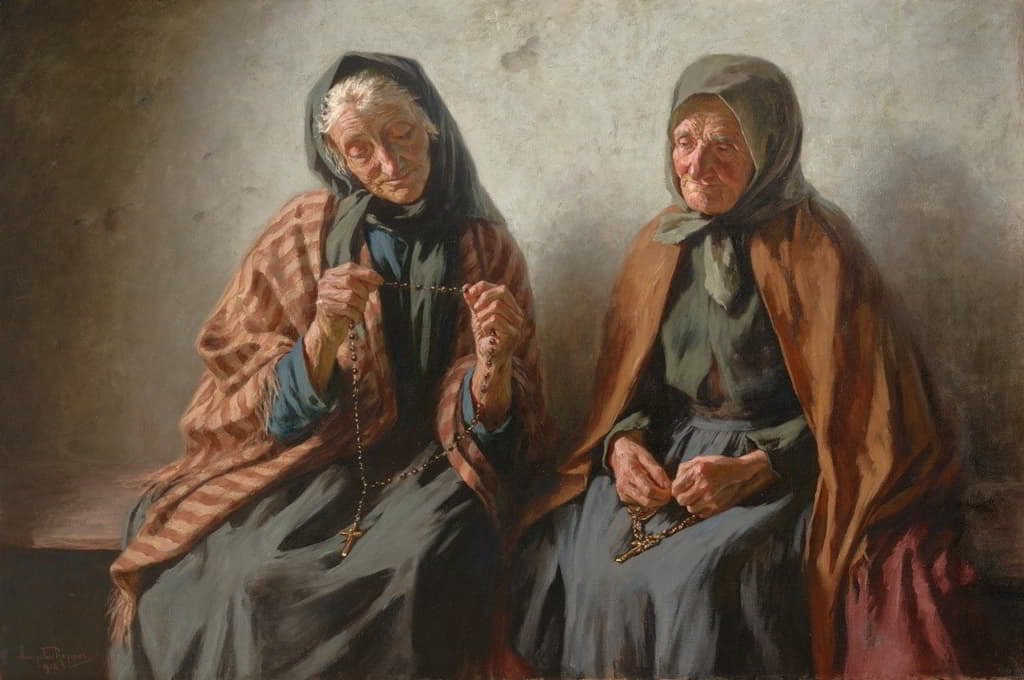 Mieczysław Reyzner - Women Praying on the Porch