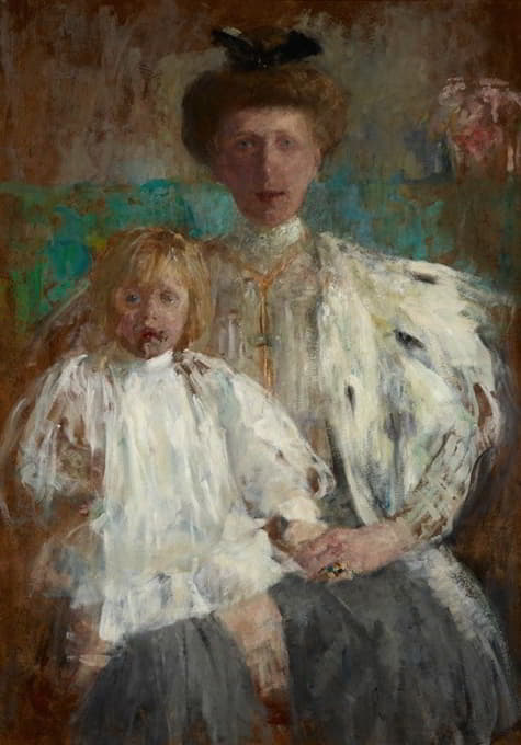 Olga Boznanska - Portrait of Julia Puget née Kwilecka with Her Son Jacek