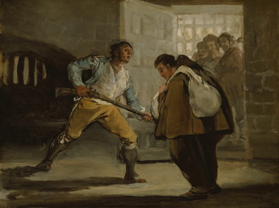 Francisco de Goya - El Maragato Threatens Friar Pedro de Zaldivia with His Gun