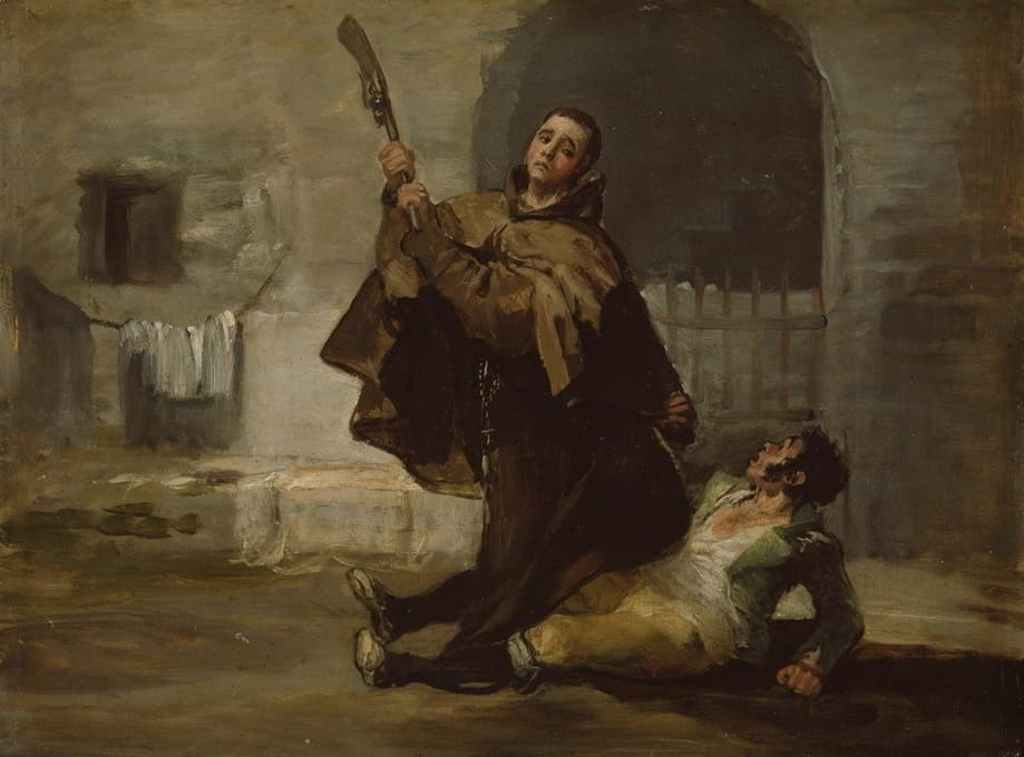 佩德罗修士用枪托击打埃尔·马拉加托