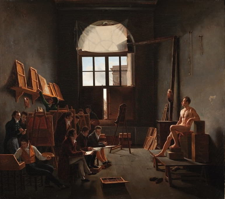 Léon-Mathieu Cochereau - The Studio of Jacques-Louis David