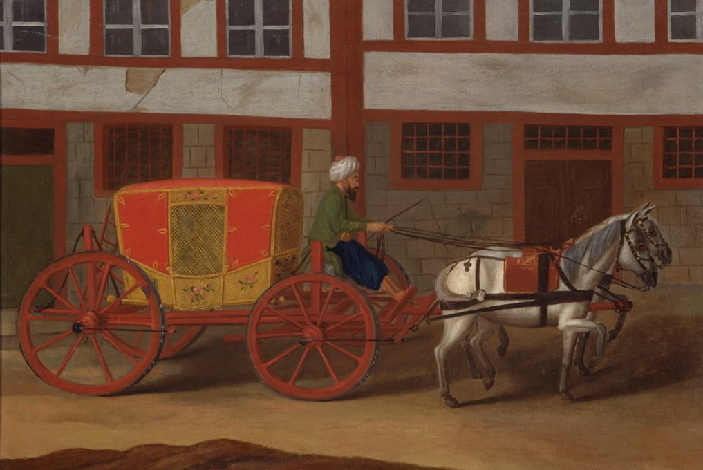 Anonymous - A Coachman with a Team of Horses and Covered Carriage