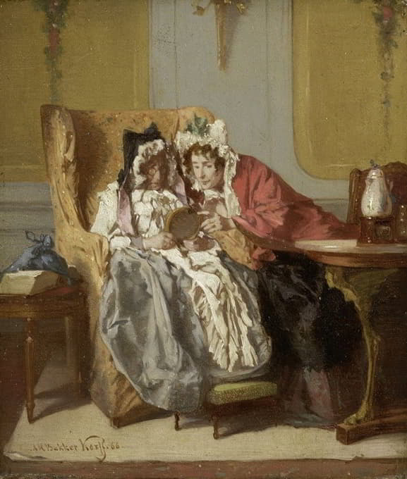 Alexander Hugo Bakker Korff - Two Ladies Examining a Little Painting
