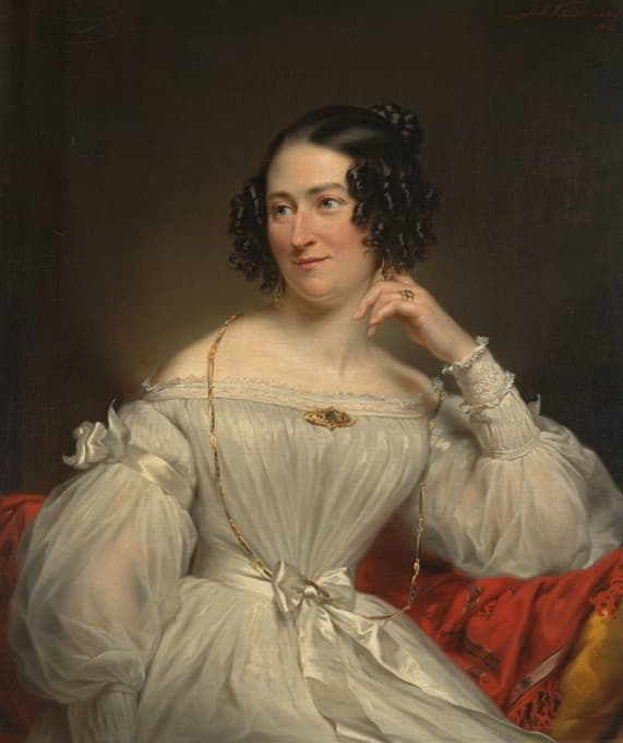 雅各布·德沃斯Jz的妻子阿布拉哈米娜·亨丽特·伍尔班恩（1808-1883）的肖像