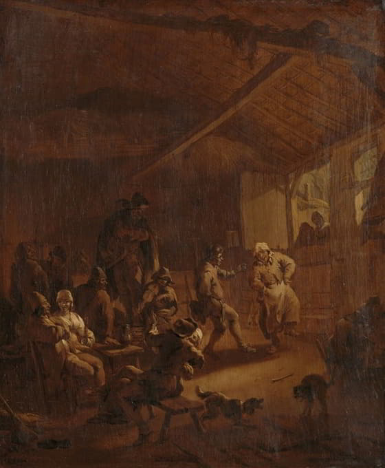 Nicolaes Pietersz. Berchem - Peasants Dancing in a Barn