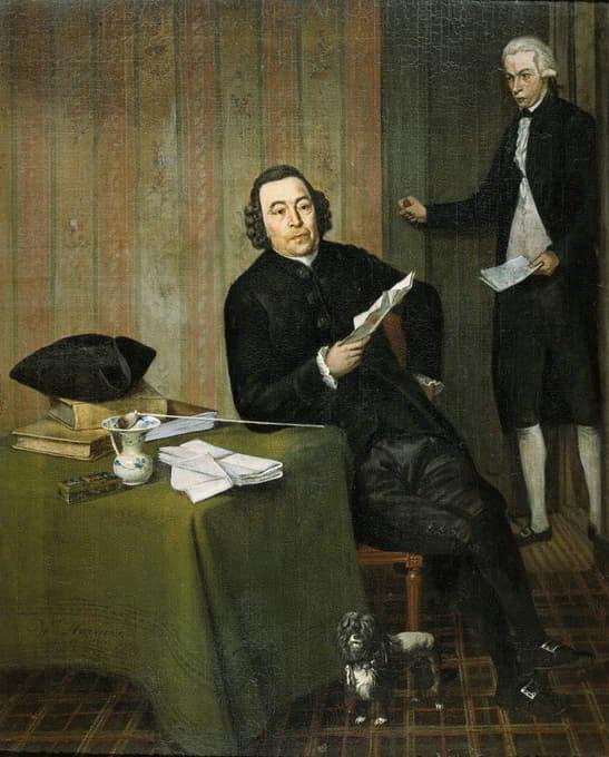 哈勒姆公证人沃内鲁斯·科尼（1725-188）和他的办事员扬·博什