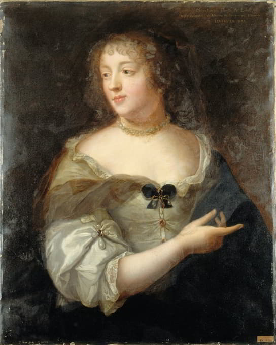 玛丽·德拉布廷·尚塔尔（Marie de Rabutin Chantal）的肖像，塞维涅侯爵夫人（1626-1696），基于克劳德·莱斐伏尔（Claude Lefébvre）的肖像