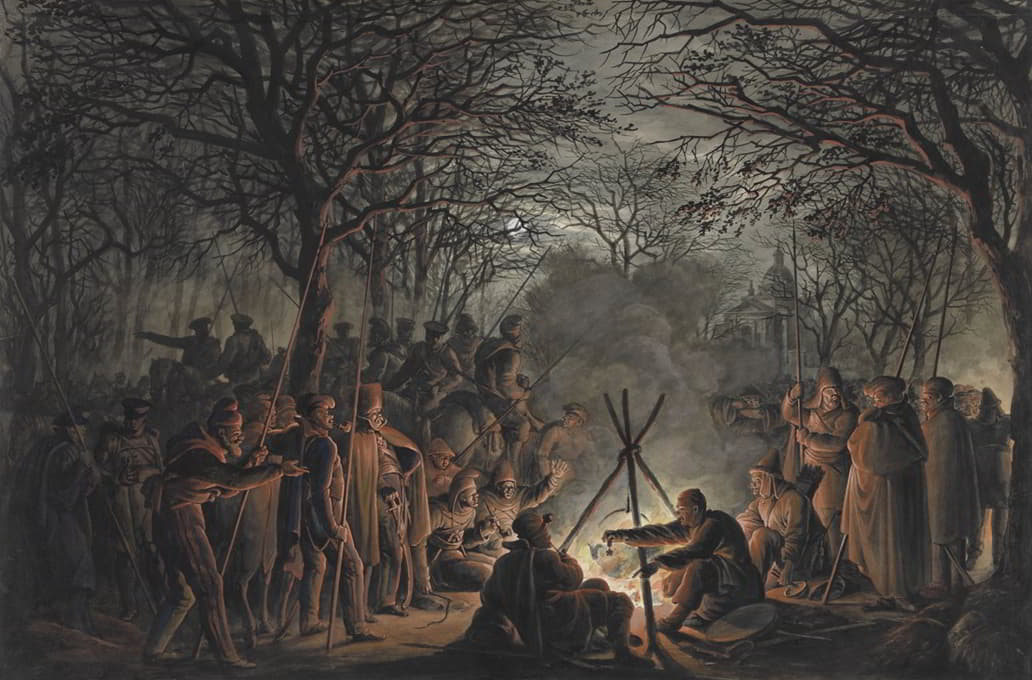 François Joseph Pfeiffer II - Kamp van de kozakken buiten de Muiderpoort te Amsterdam, 1813