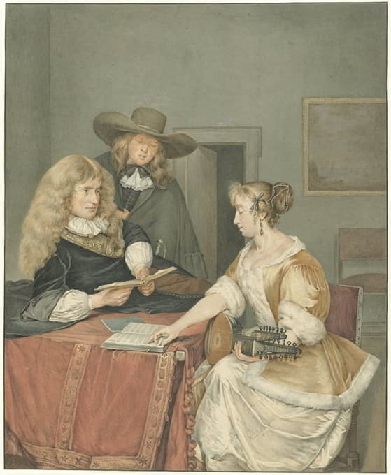 Jacob Willemz. de Vos - Musicerend gezelschap, after Gerard ter Borch (II)